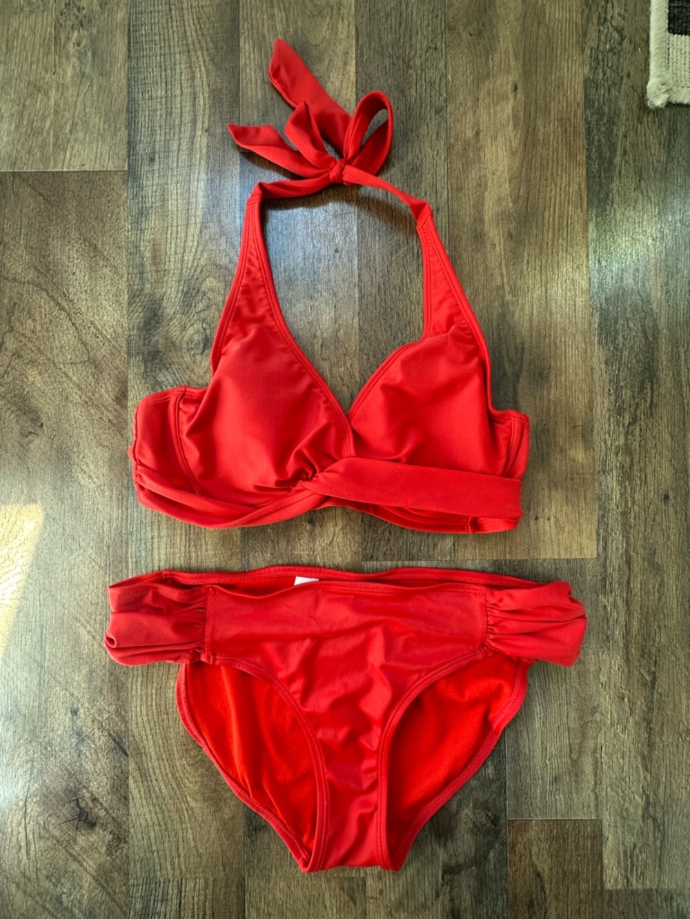 Athleta Red Halter Bikini Set